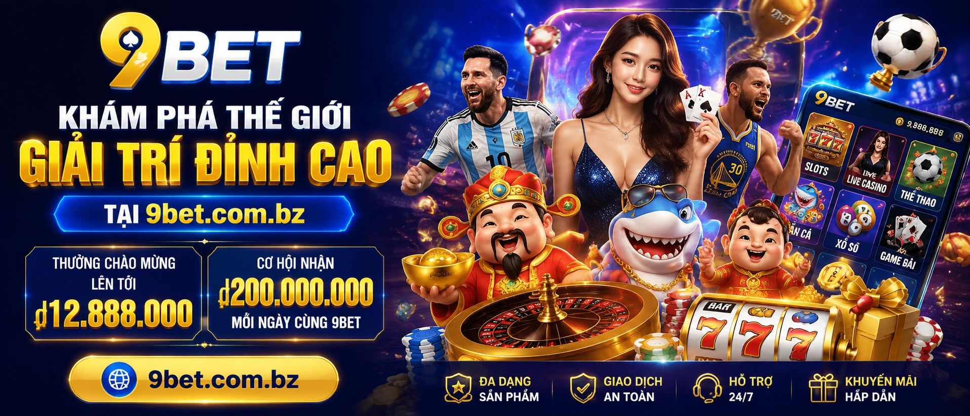 Giao diện 9bet.com.bz trên thiết bị di động